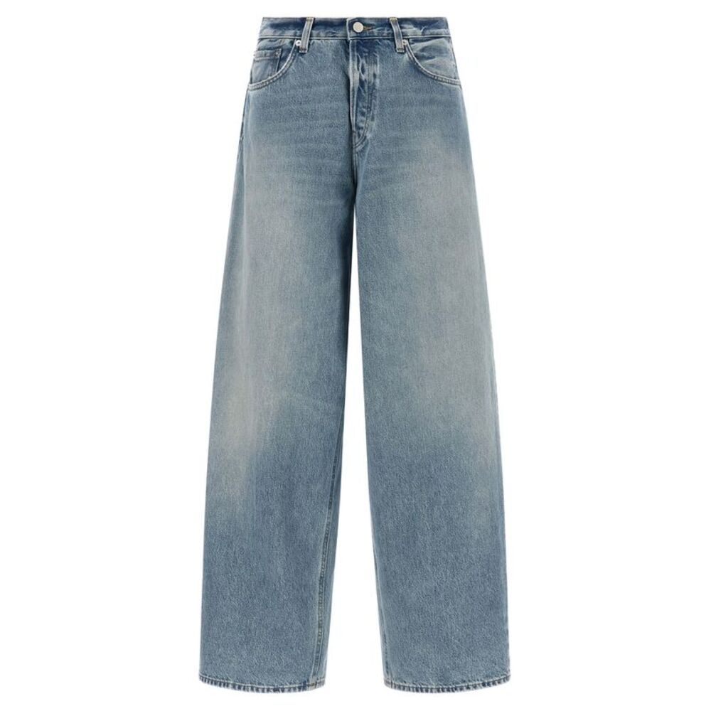 Haikure Blue Cotton Relaxed Fit Women's Jeans